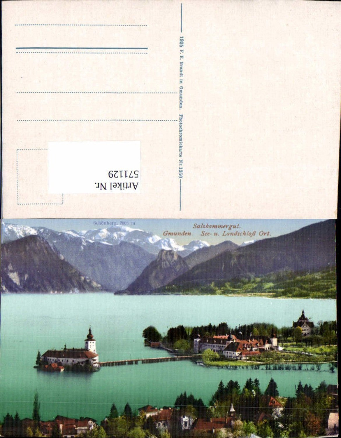 571129,Gmunden am Traunsee Schloss Orth Ort pub F.E. Brandt 1350