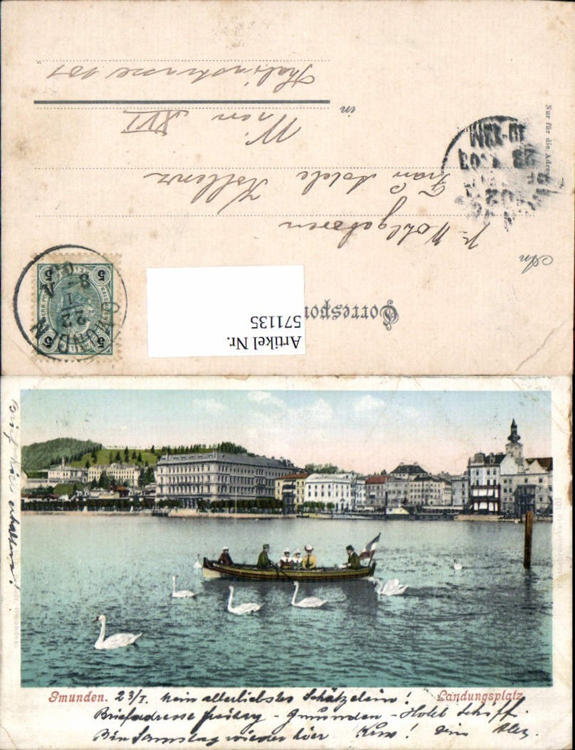 571135,Gmunden am Traunsee Landungsplatz Boot pub F.E. Brandt 101