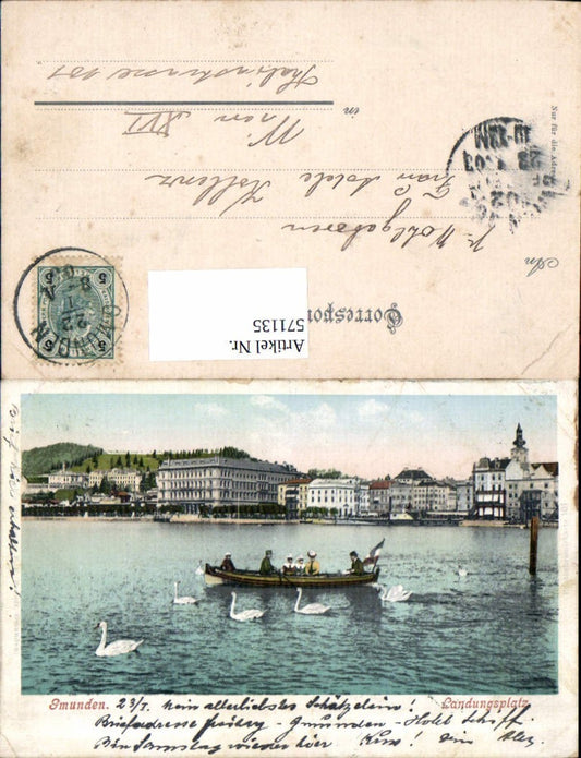 571135,Gmunden am Traunsee Landungsplatz Boot pub F.E. Brandt 101