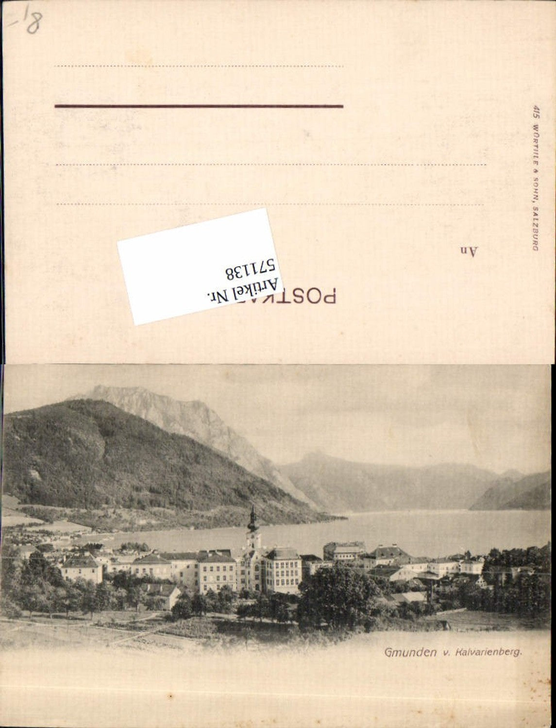 571138,Gmunden am Traunsee vom Kalvarienberg pub Würthle 415