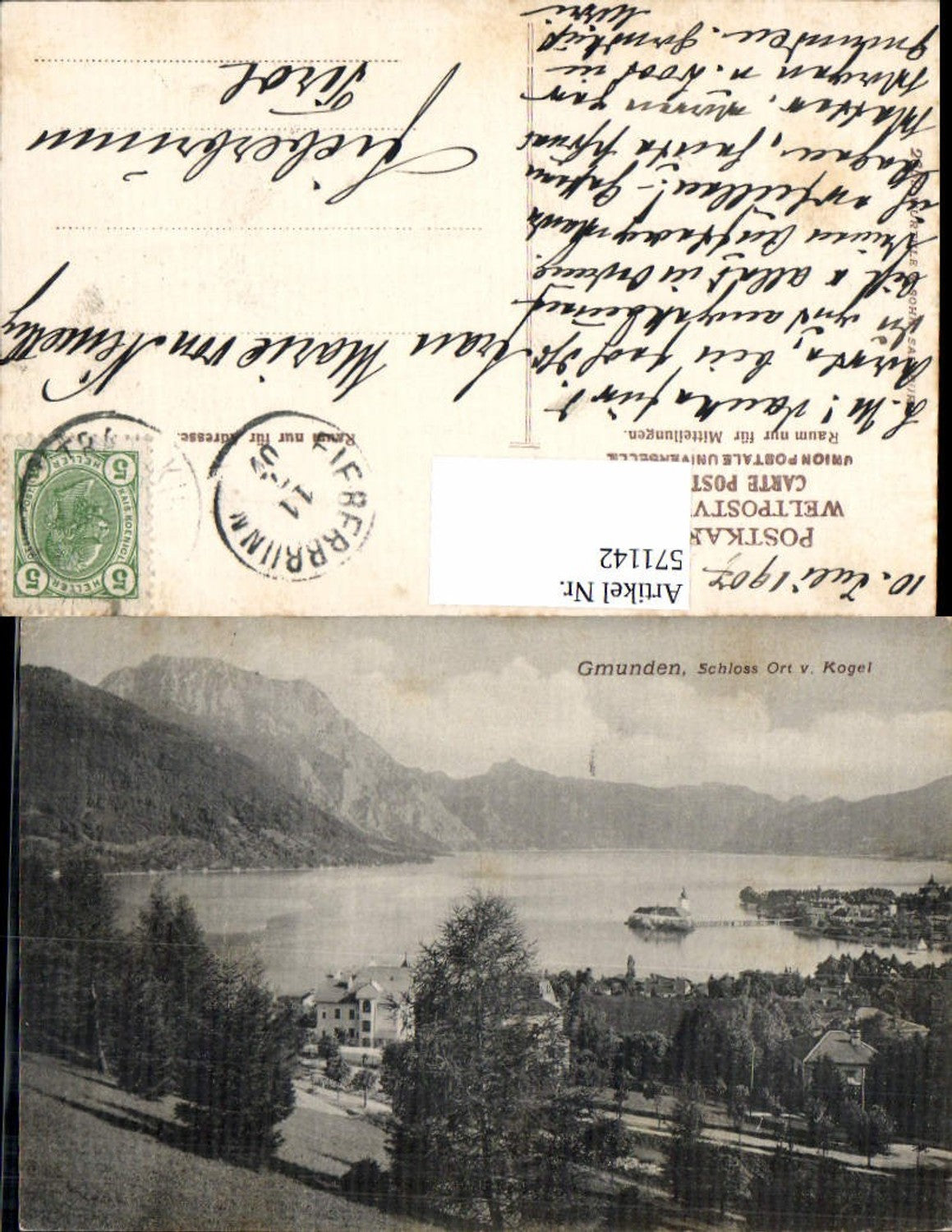 571142,Gmunden am Traunsee Schloss Orth Ort vom Kogel pub Würthle 2659