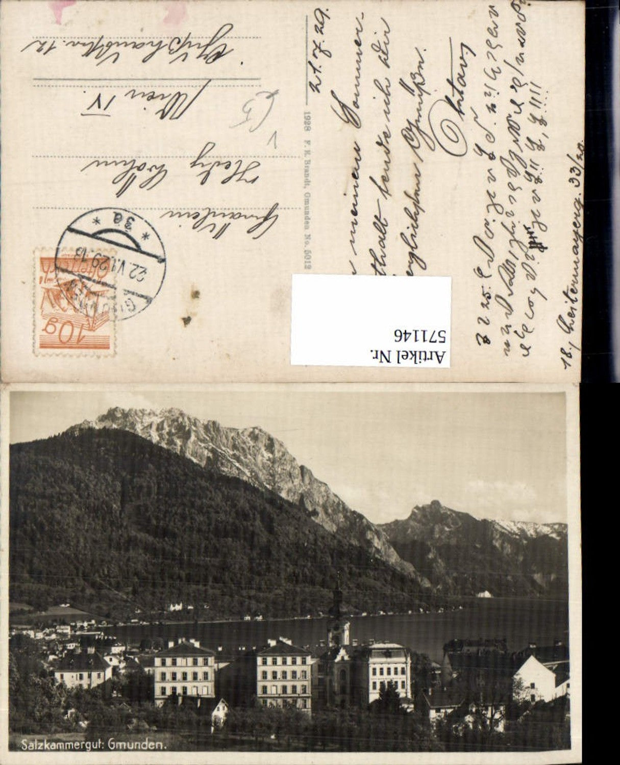 571146,Gmunden am Traunsee pub F.E. Brandt 5012