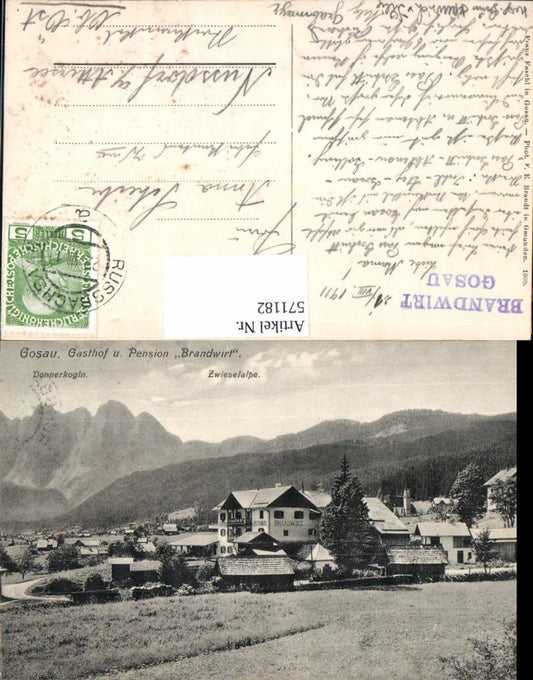 571182,Gosau Gasthof Pension Brandwirt Zwieselalpe pub F. E. Brandt