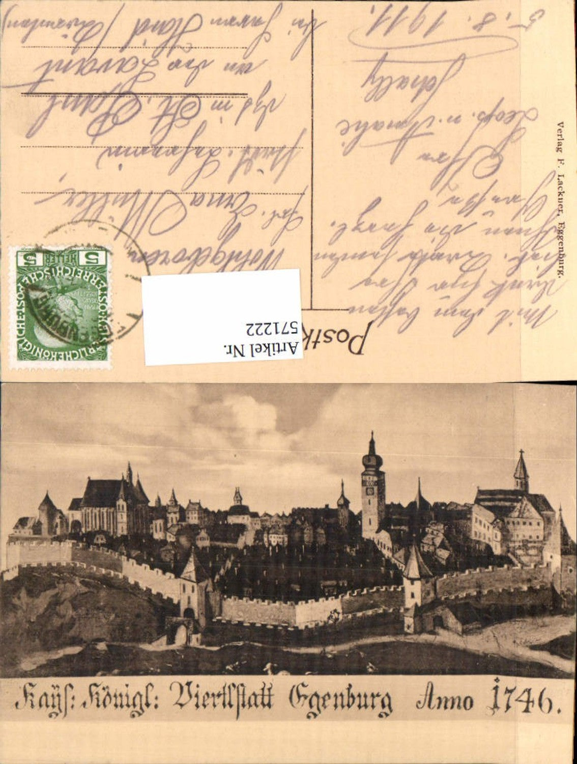 571222,Künstler AK Eggenburg anno 1746