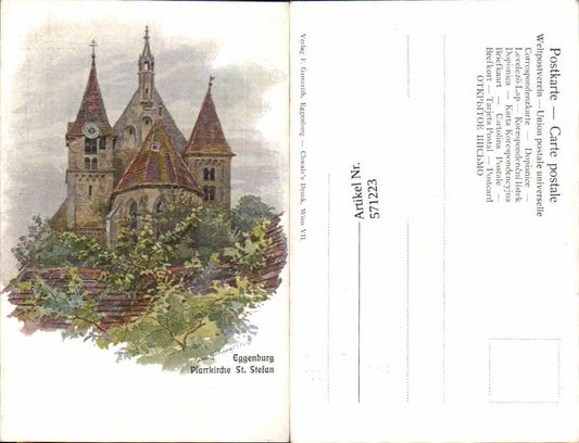 571223,Künstler AK Hans Götzinger Eggenburg Pfarrkirche St. Stefan