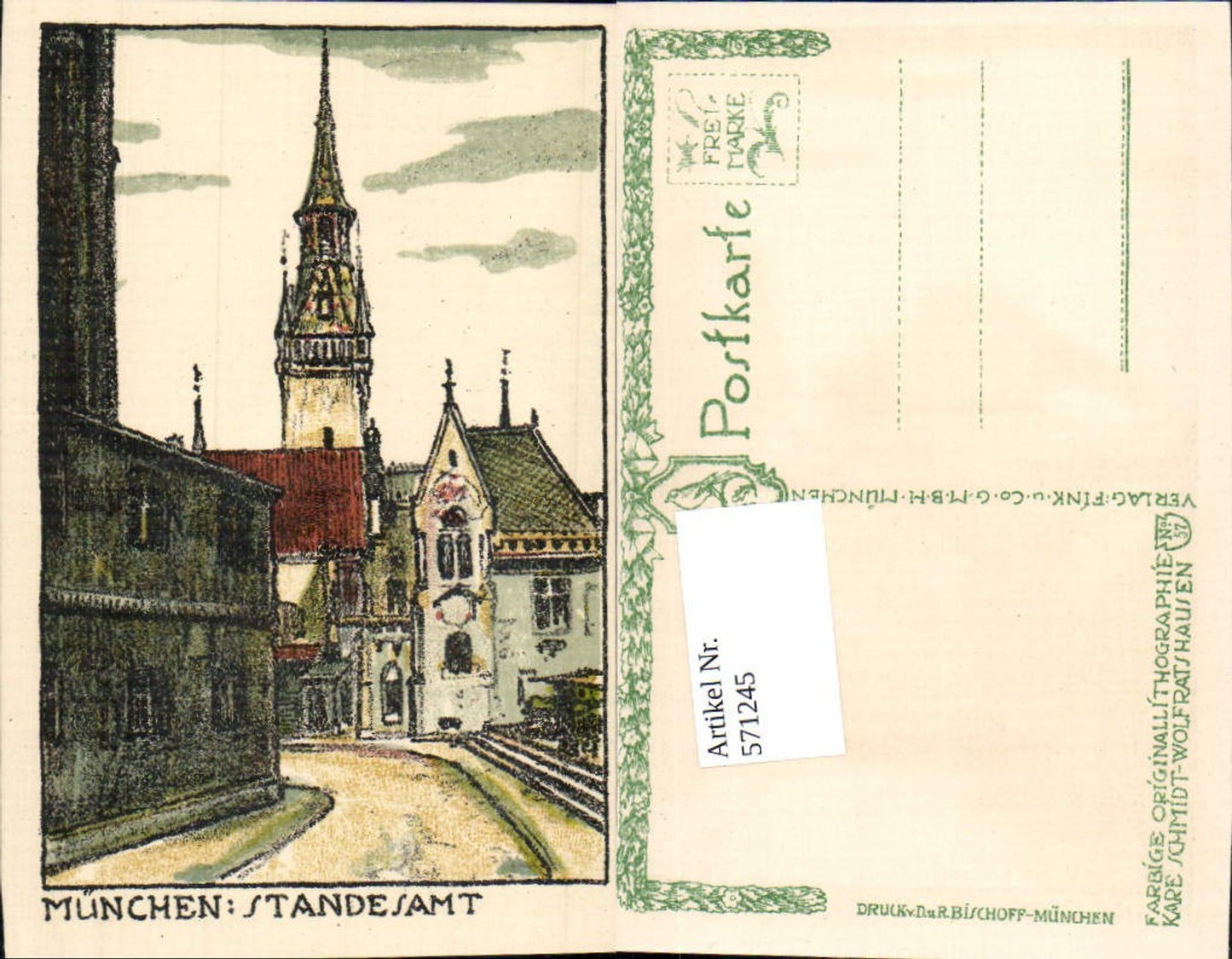 571245,Künstler Lithographie Kare Schmidt München Standesamt