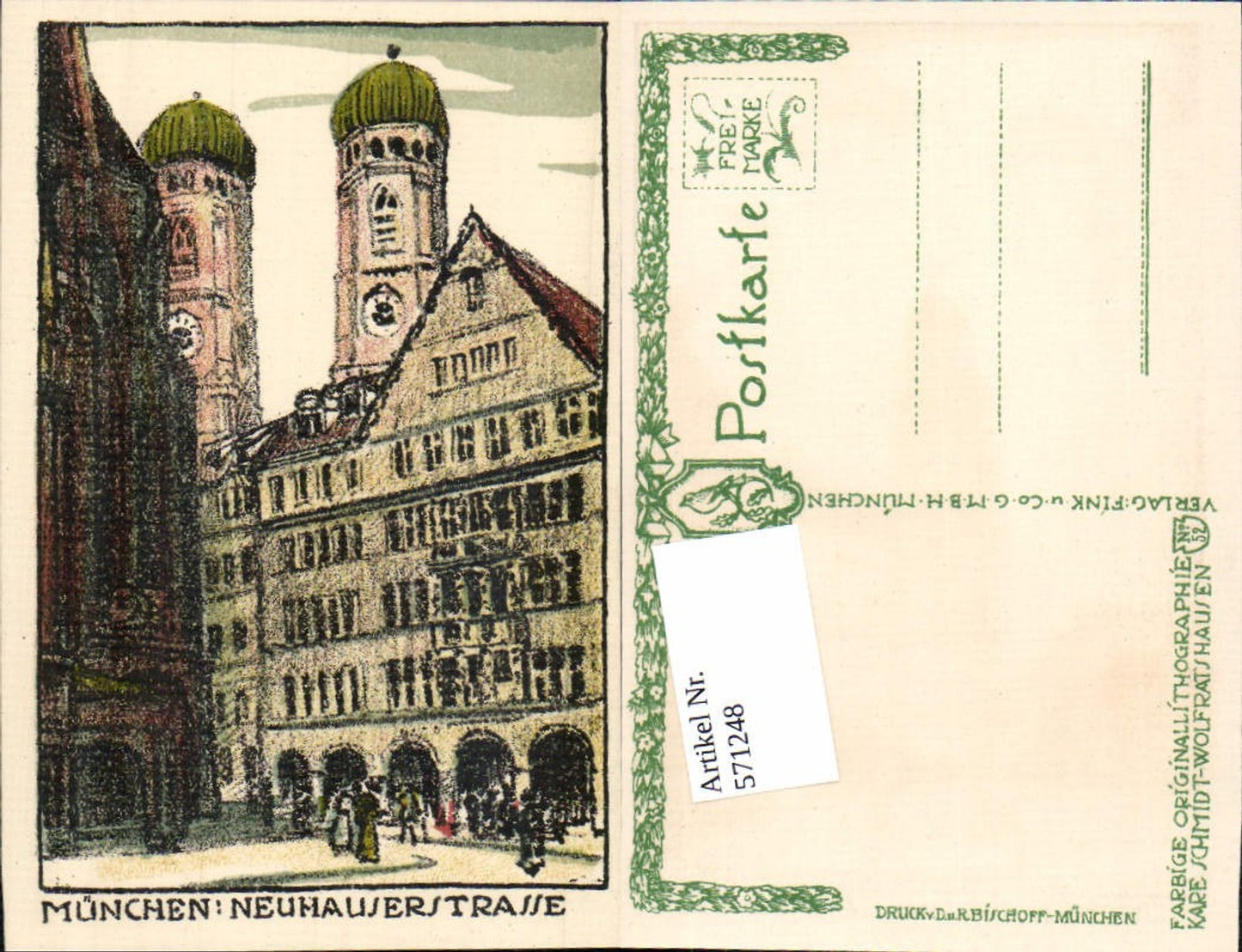 571248,Künstler Lithographie Kare Schmidt München Neuhauser Strasse