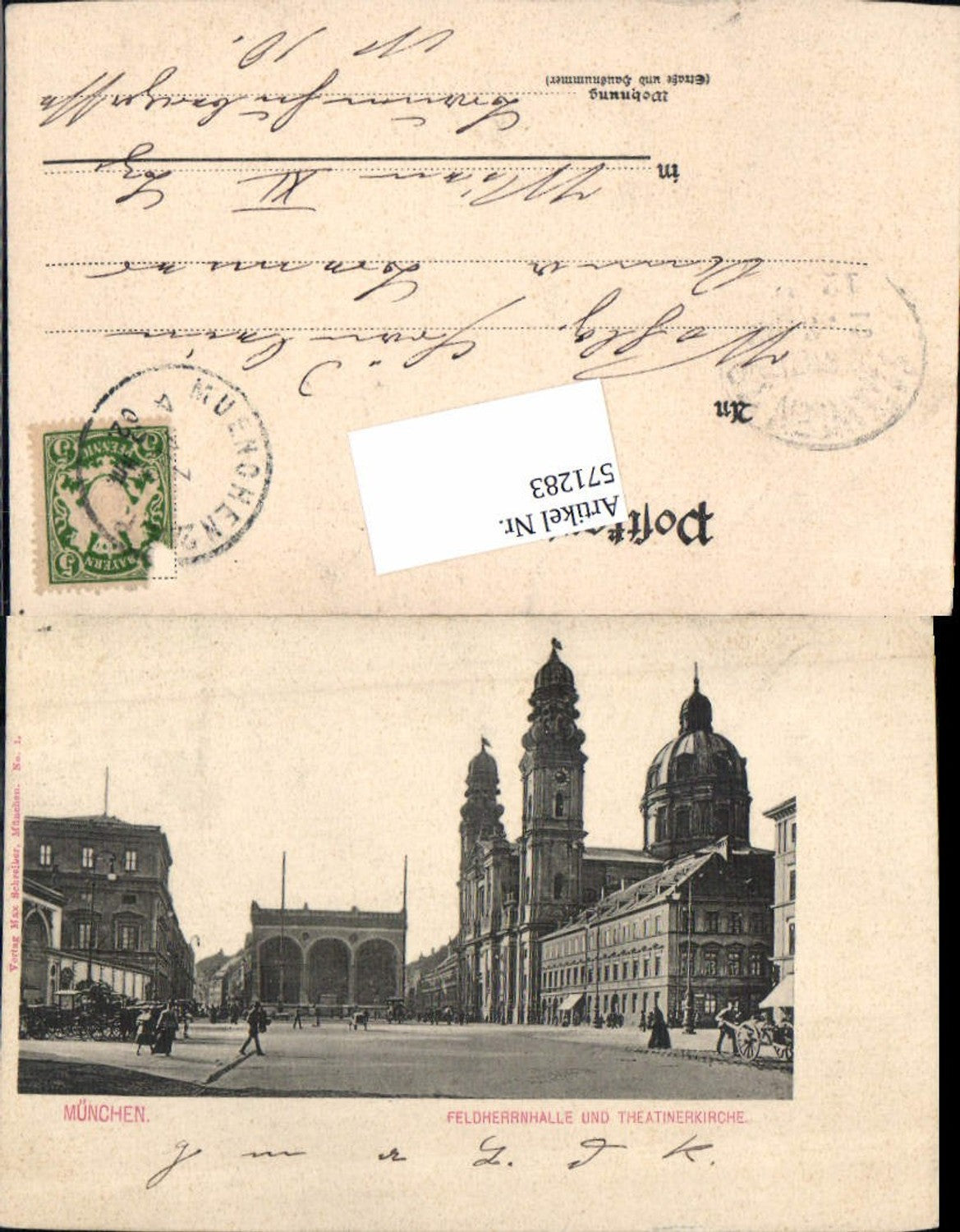 571283,München Feldherrnhalle Theatinerkirche