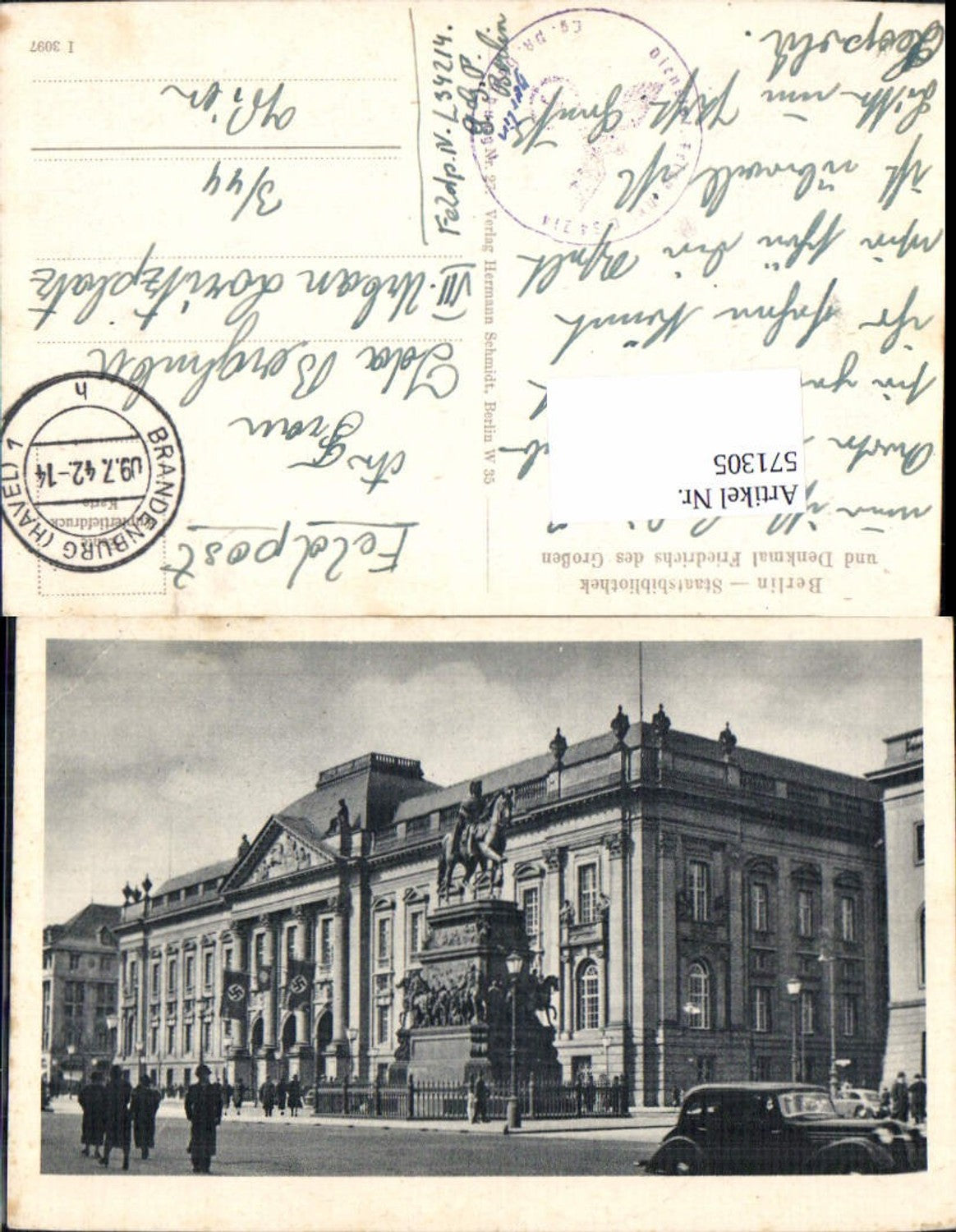 571305,Berlin Staatsbibliothek Bibliothek Feldpost