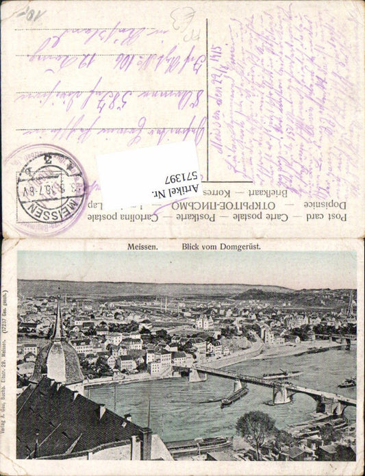 571397,Meissen Blick v. Domgerüst Feldpost Grenadier Reserve Regiment
