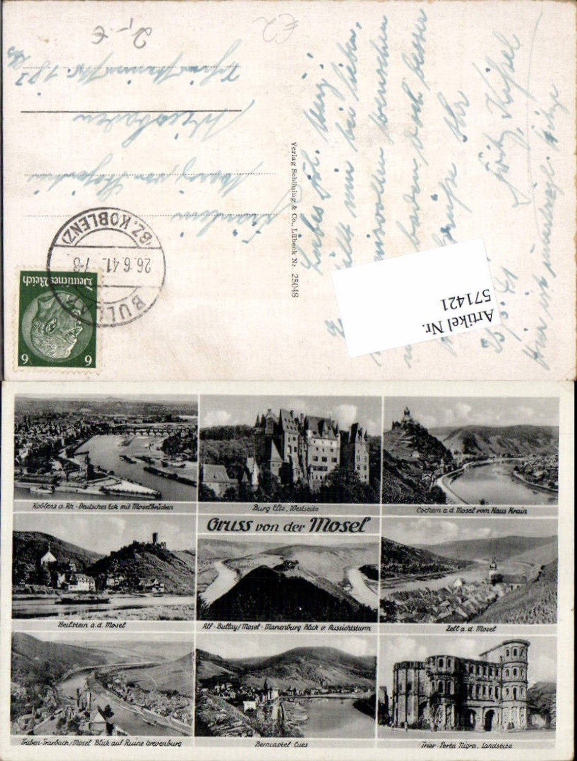 571421,Gruss v.d. Mosel Cochem Zell Trier Berncastel Cues Traben Trarbach Koblenz