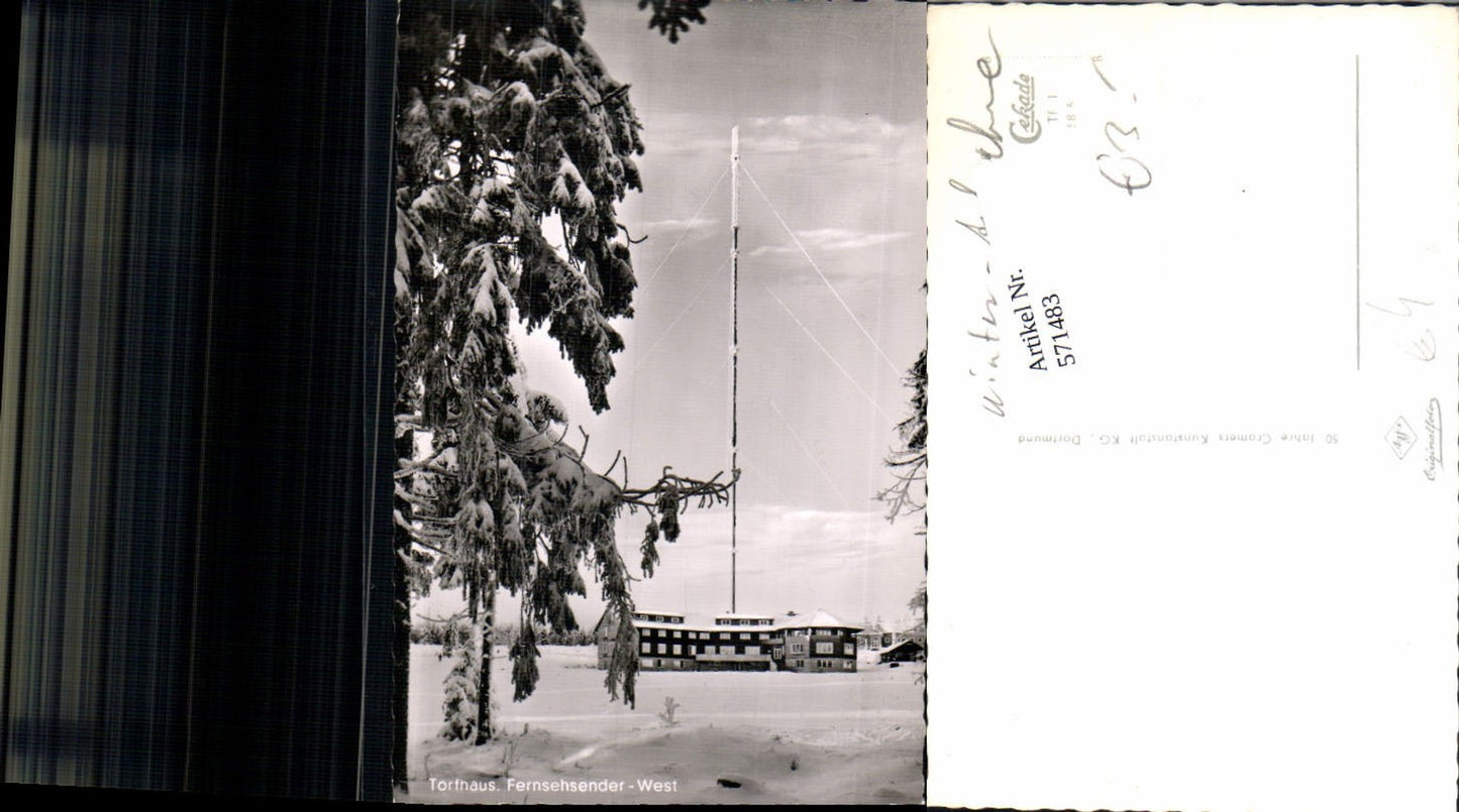 571483,Foto Ak Torfhaus Fernsehsender-West Winteransicht Altenau Schulenberg
