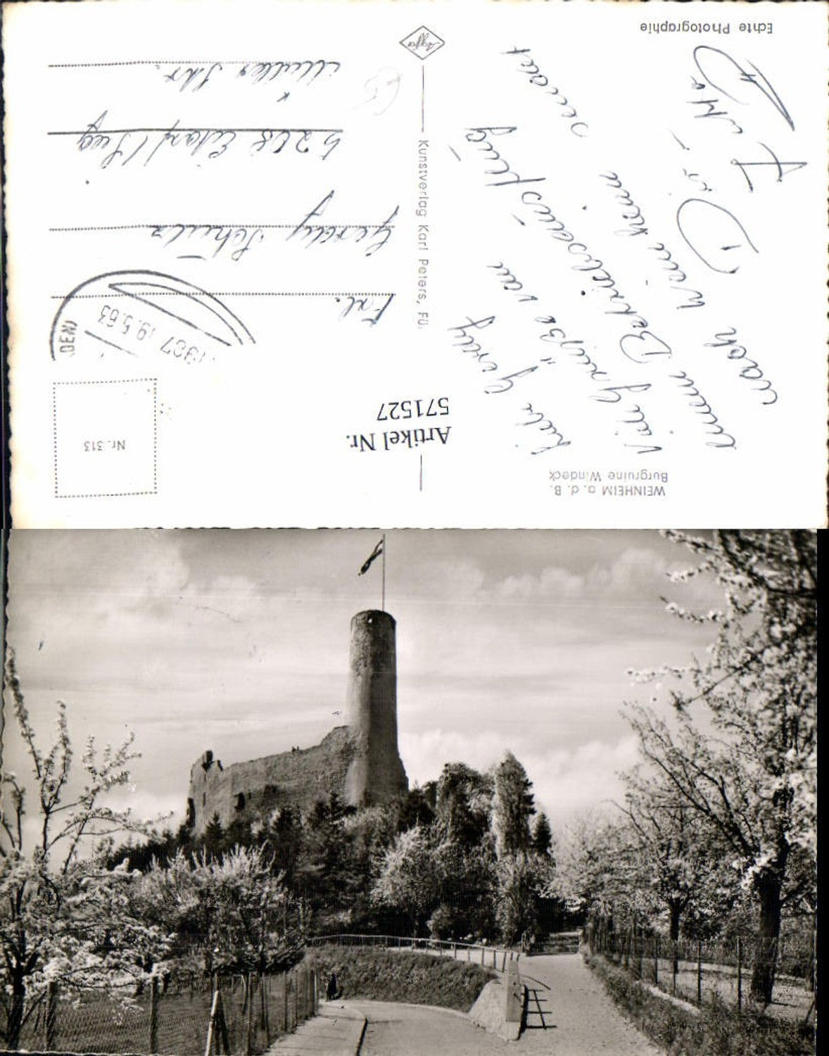 571527,Foto Ak Weinheim a. d. Bergstraße Hirschberg an der Bergstraße Burgruine Windeck