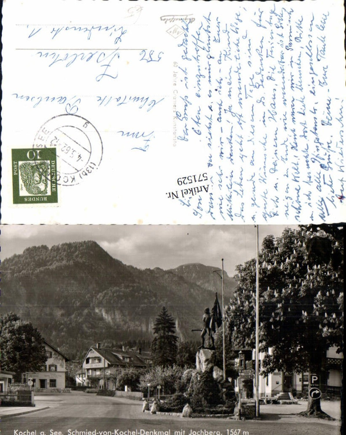 571529,Kochel a. See Schmied-von-Kochel-Denkmal m. Jochberg