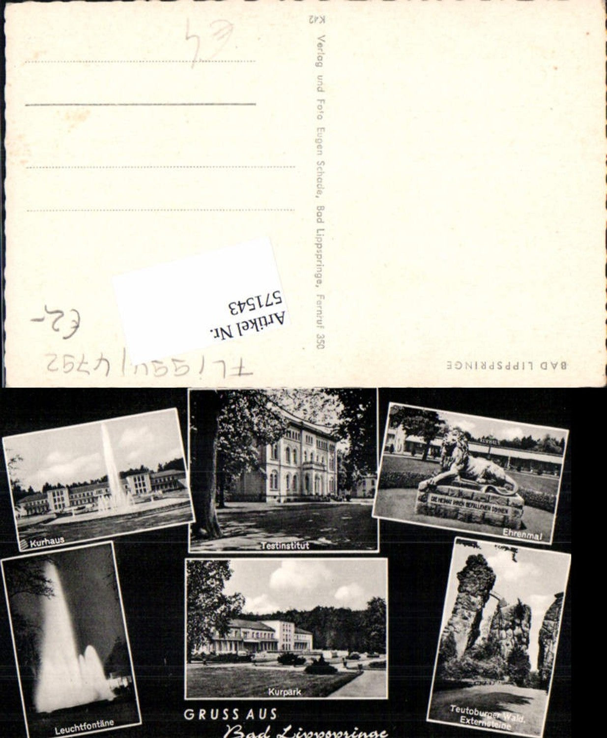 571543,Mehrbild Ak Bad Lippspringe Kurhaus Ehrenmal Testinstitut