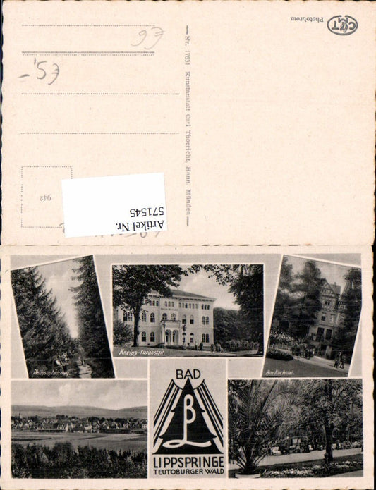 571545,Mehrbild Ak Bad Lippspringe Kuranstalt Philosophenweg