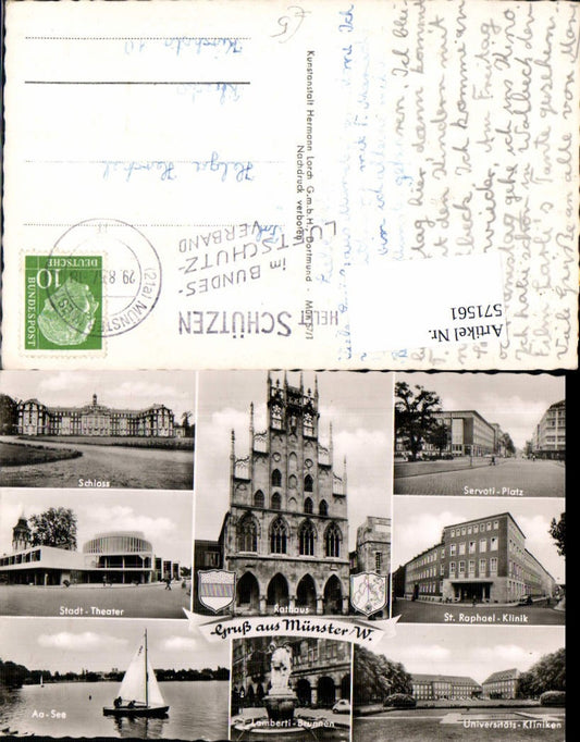 571561,Mehrbild Ak Münster Westfalen Rathaus Servati-Platz Schloss