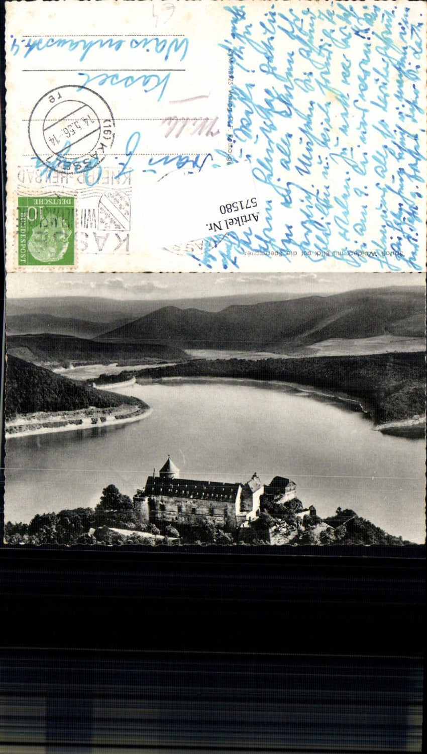571580,Waldeck Burg Schloß Waldeck m. Blick auf d. Sperrmauer