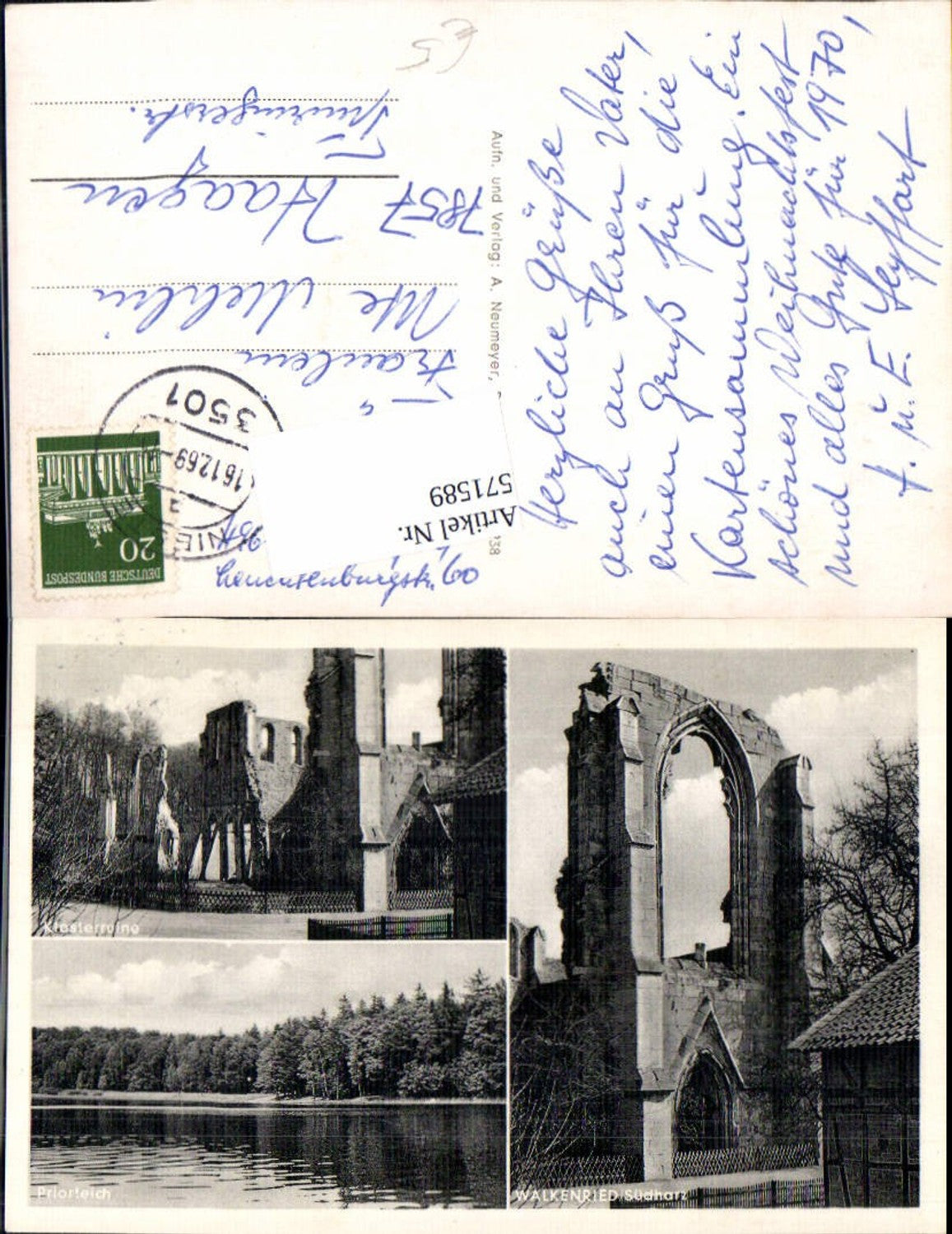 571589,Mehrbild Ak Walkenried Südharz Priorteich Klosterruine