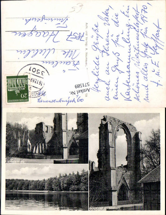 571589,Mehrbild Ak Walkenried Südharz Priorteich Klosterruine