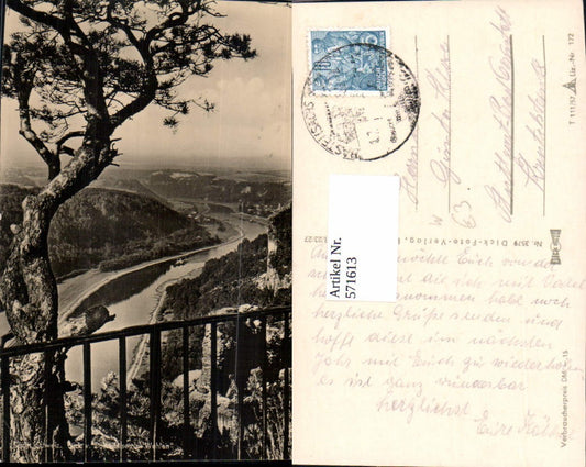 571613,Lohmen Sachsen Blick v. Basteifelsen n. Wehlen Sächsische Schweiz