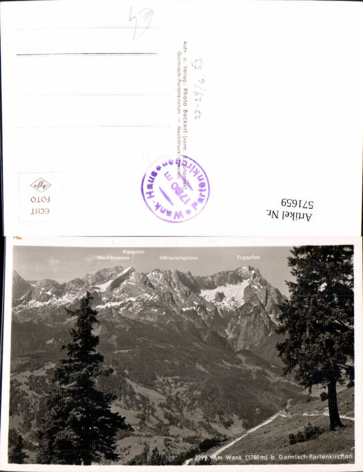571659,Foto Ak Am Wank b. Garmisch-Partenkirchen
