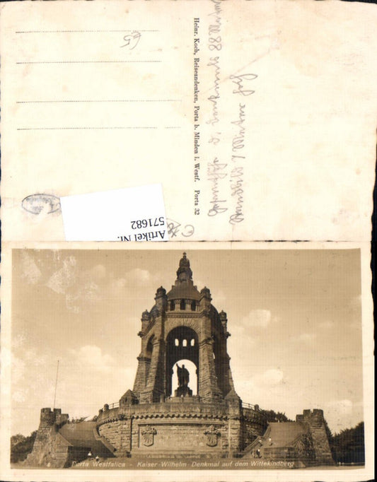 571682,Foto Ak Porta Westfalica Kaiser-Wilhelm-Denkmal