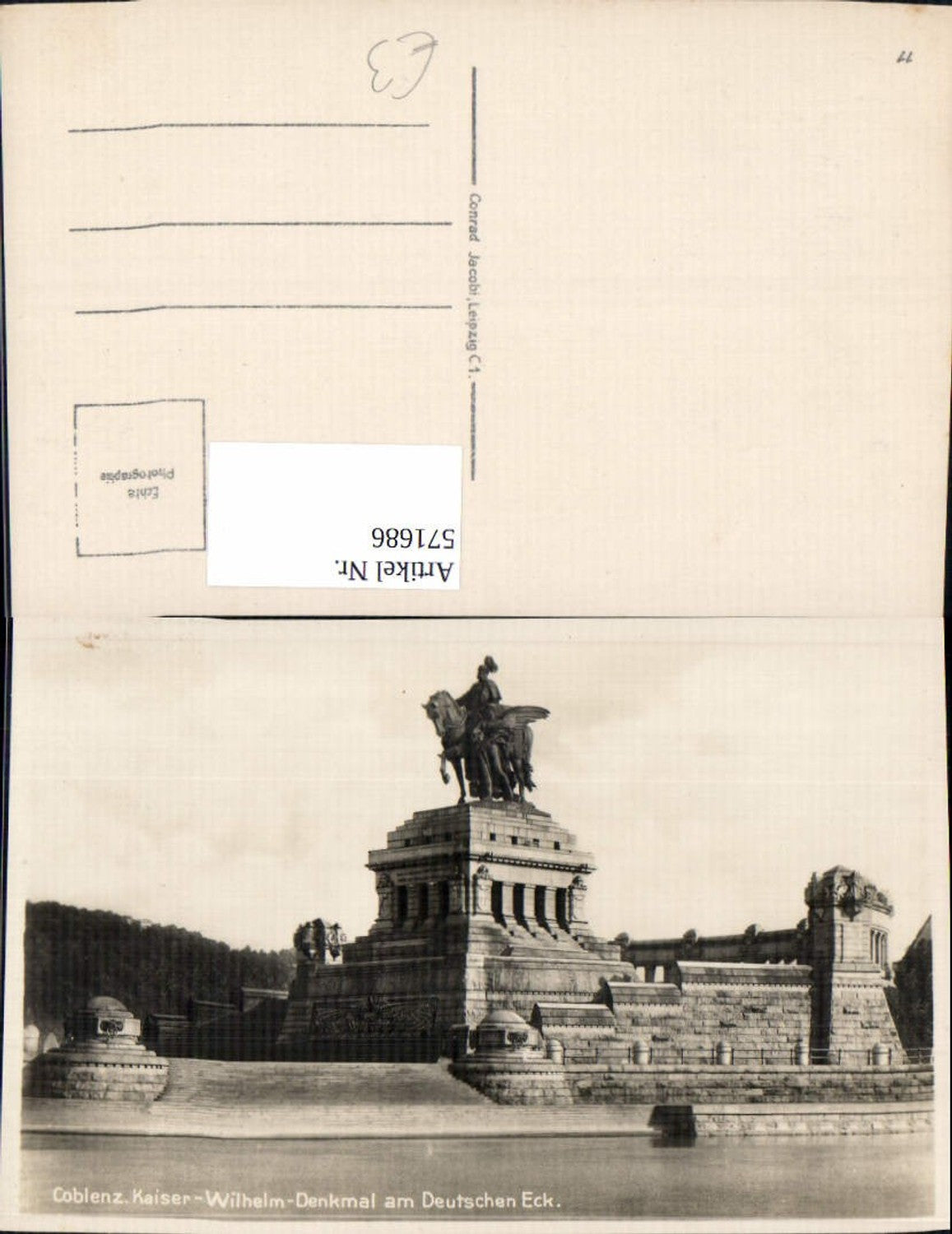 571686,Foto Ak Koblenz Kaiser-Wilhelm-Denkmal a. Deutschen Eck