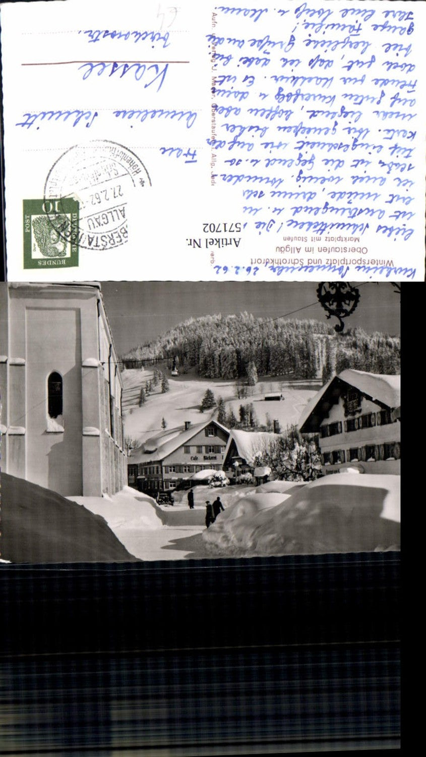 571702,Oberstaufen i. Allgäu Marktplatz m. Staufen Winteransicht
