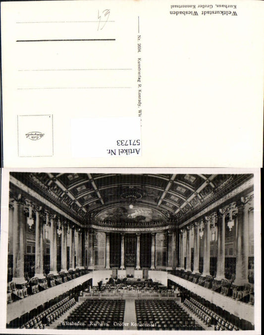 571733,Foto Ak Wiesbaden Kurhaus Gr. Konzertsaal