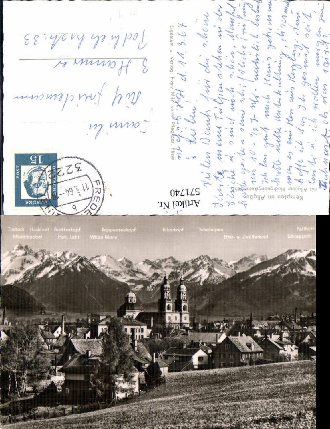 571740,Kempten im Allgäu m. Gipfelkarte
