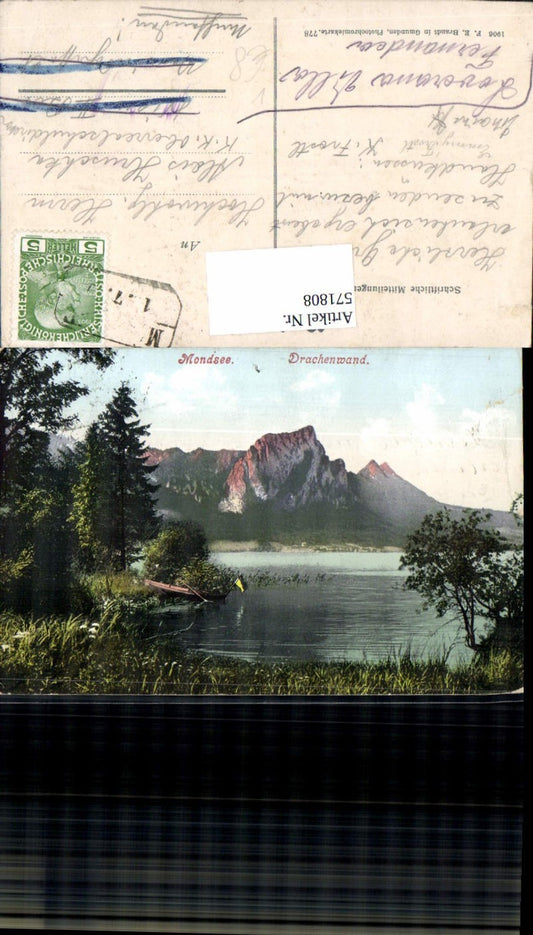 571808,tolle AK Mondsee m. Drachenwand pub Brandt 778