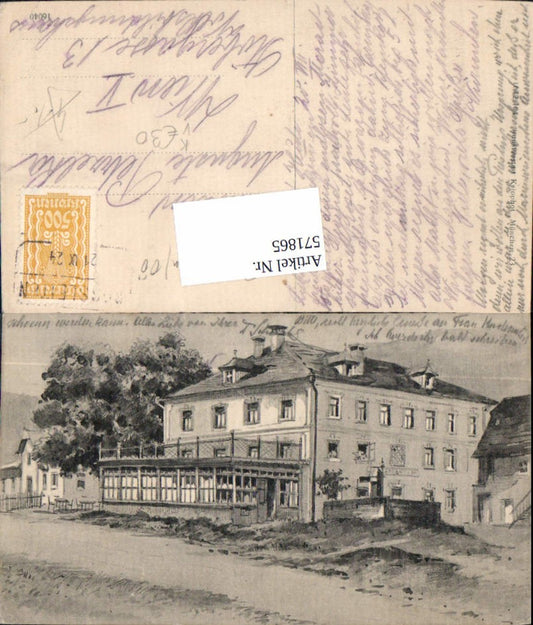 571865,Künstler AK Roßleithen Seebachhof Pichl Mondsee Auhof pub Kalophot 1642/104