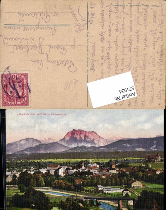 571924,tolle AK Vöcklabruck m. Traunstein pub Brandt 1911