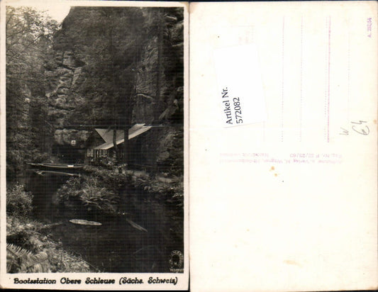 572082,Foto Ak Sebnitz Bootsstation Obere Schleuse Sächs. Schweiz