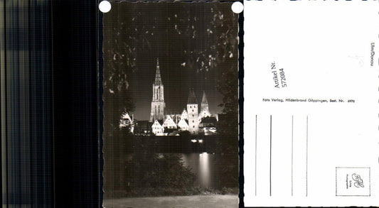 572084, Ulm Danube view at night