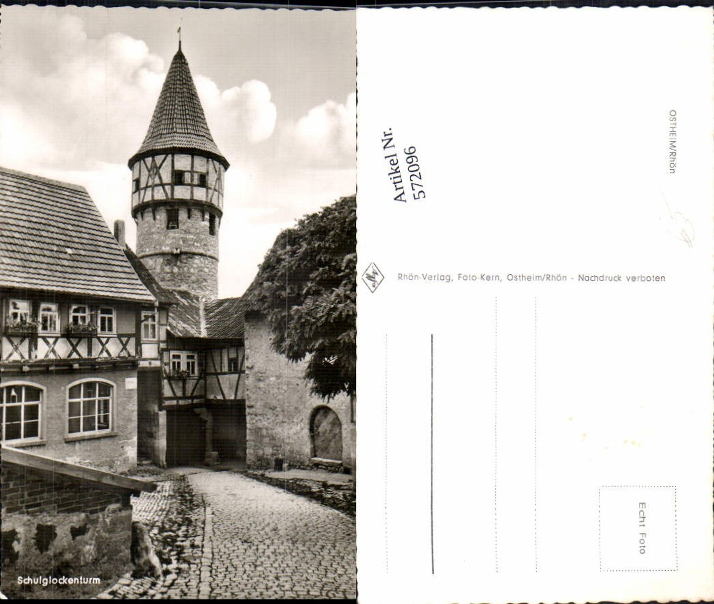 572096,Foto Ak Ostheim vor der Rhön Ansicht Schulglockenturm