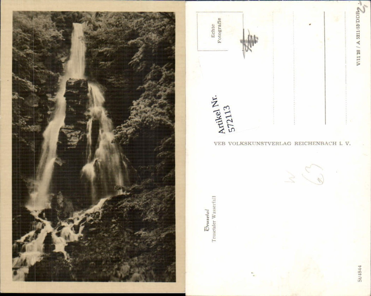 572113,Foto Ak Trusetal Brotterode-Trusetal Trusetaler Wasserfall
