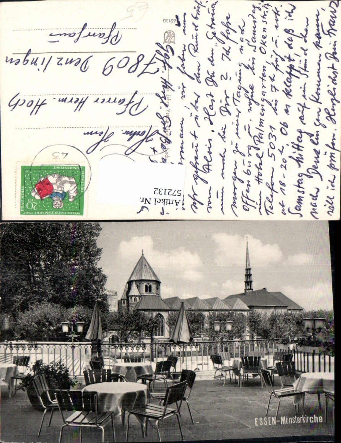 572132,Essen Münsterkirche Ansicht Terrasse