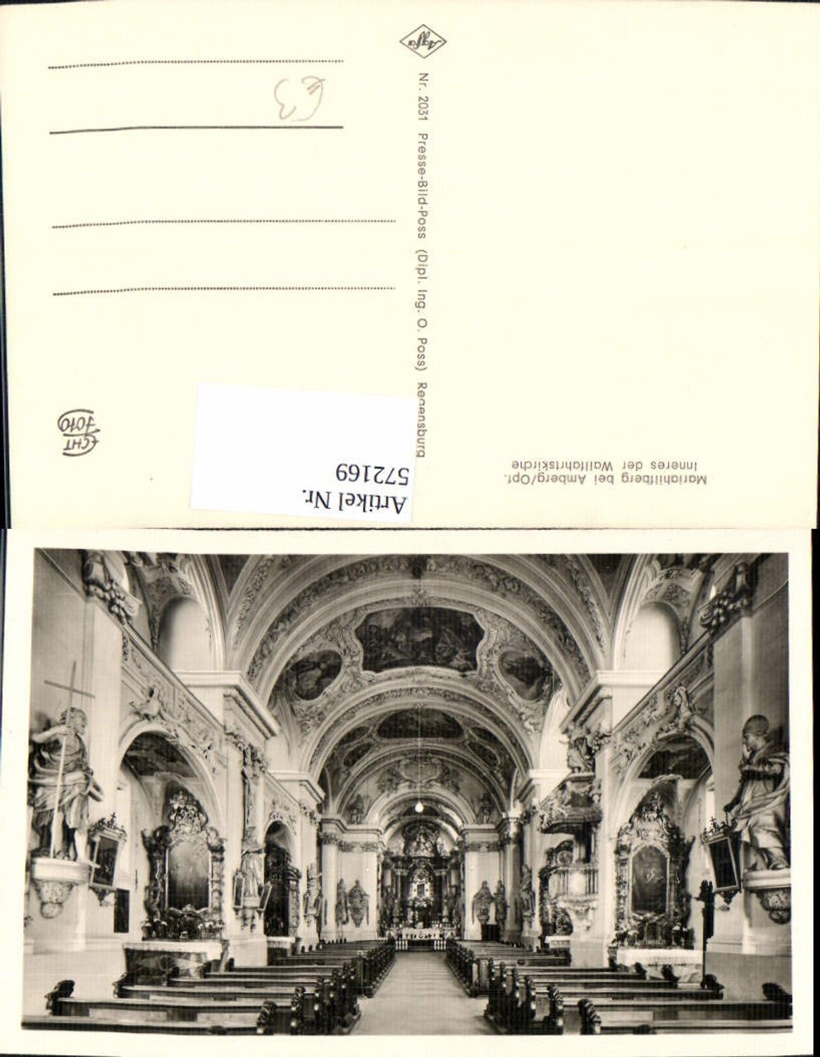 572169,Foto Ak Amberg Mariahilfberg Wallfahrtskirche Kirche Innen