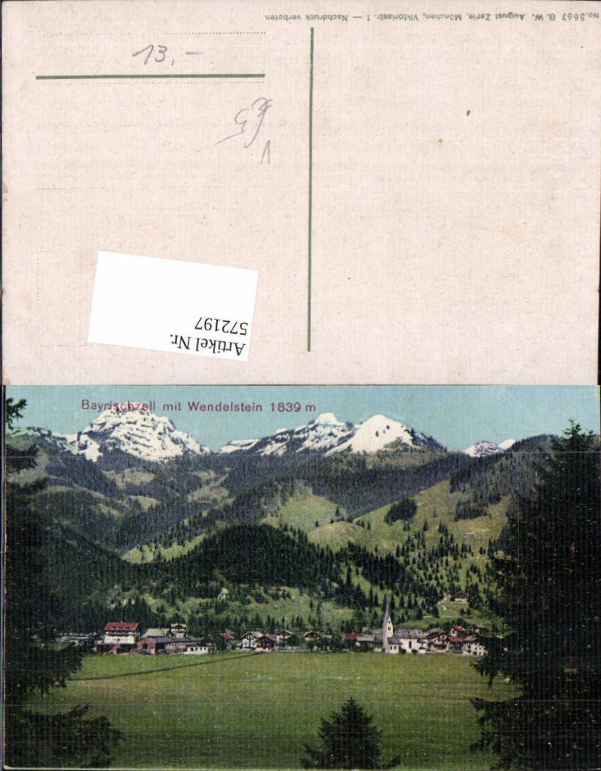 572197,Bayrischzell m. Wendelstein pub G. W. August Zerle 5667