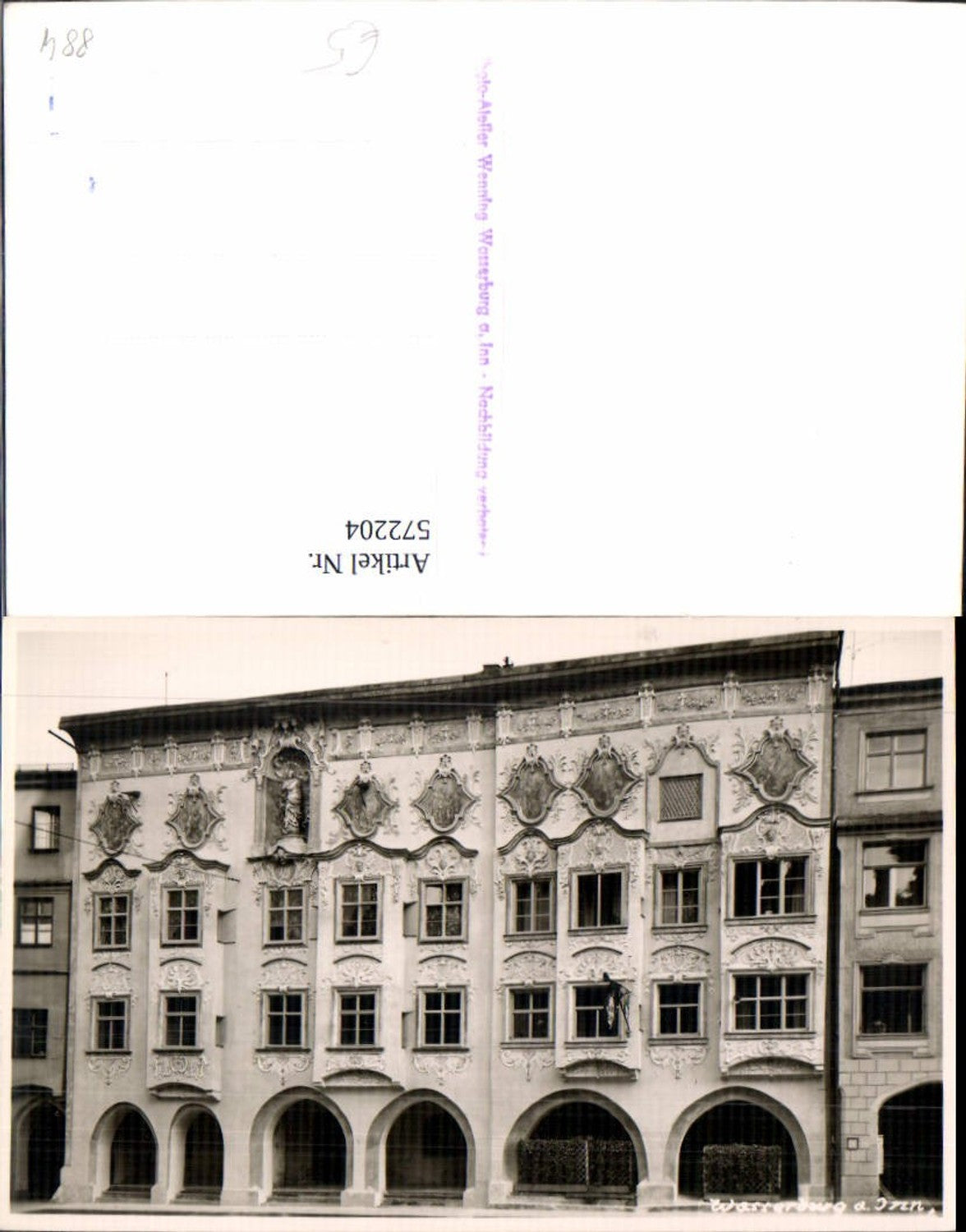 572204,Foto Ak Wasserburg am Inn Ansicht kunstvolle Fassade