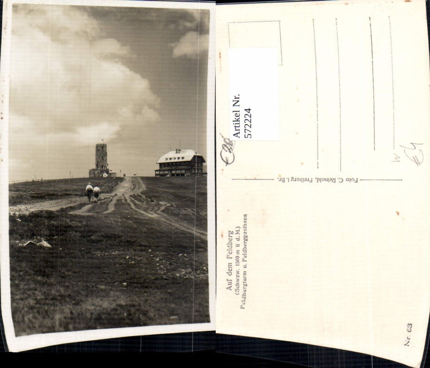 572224,Auf dem Feldberg Feldbergturm u. Feldberggasthaus Schwarzwald
