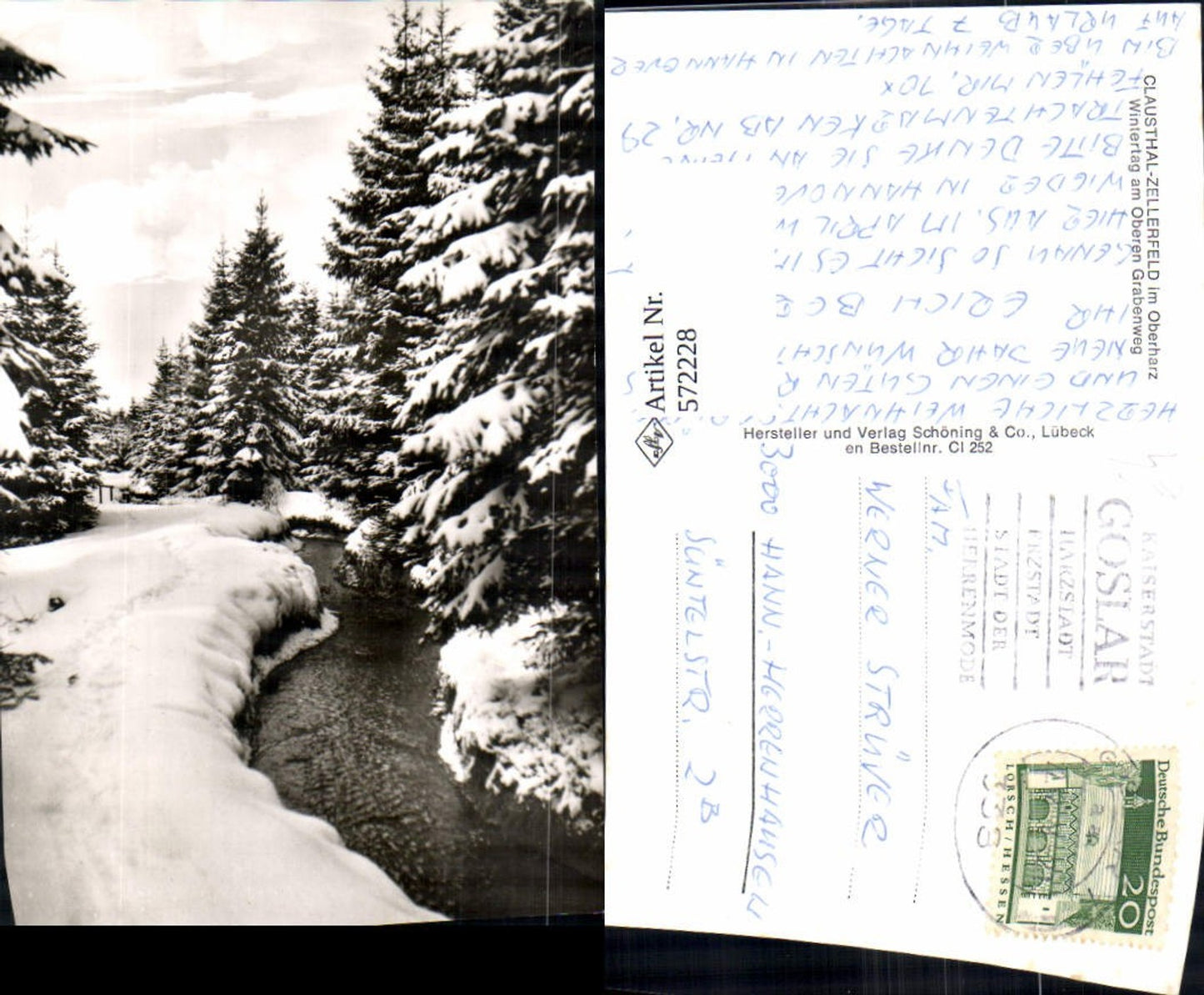 572228,Clausthal-Zellerfeld Oberharz Wintertag a. Oberen Grabenweg