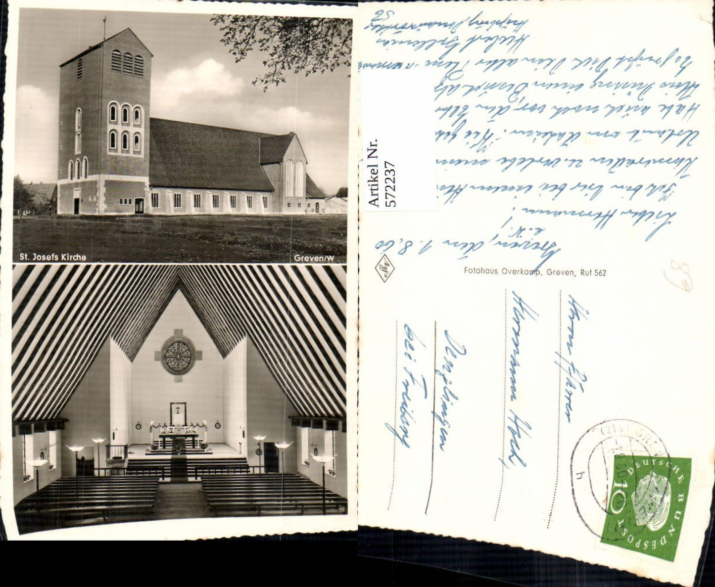 572237,Mehrbild Ak Greven St Josefs Kirche Außen u. Innen