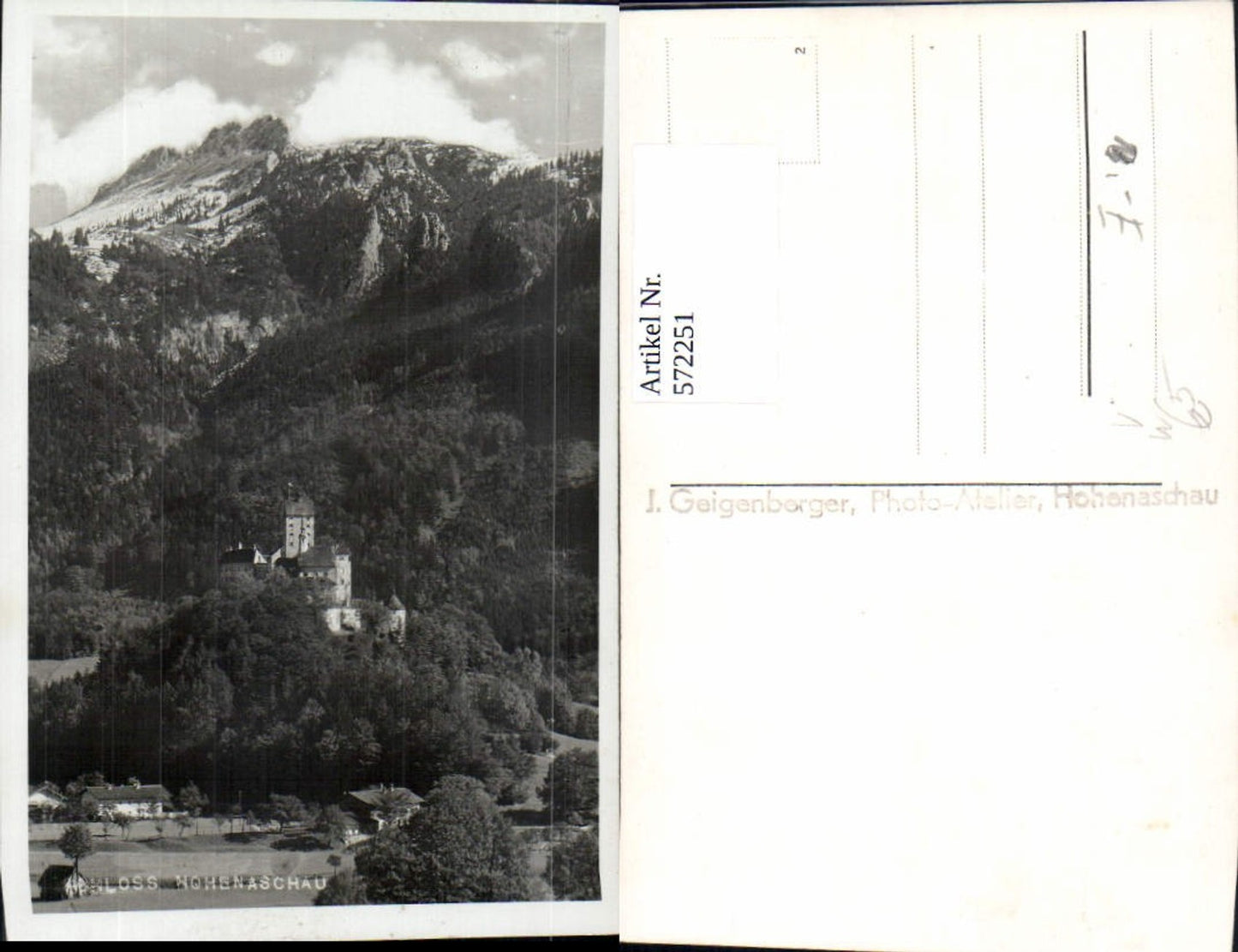 572251, Photo Ak Hohenaschau Castle Aschau im Chiemgau pub J. Geigenberger
