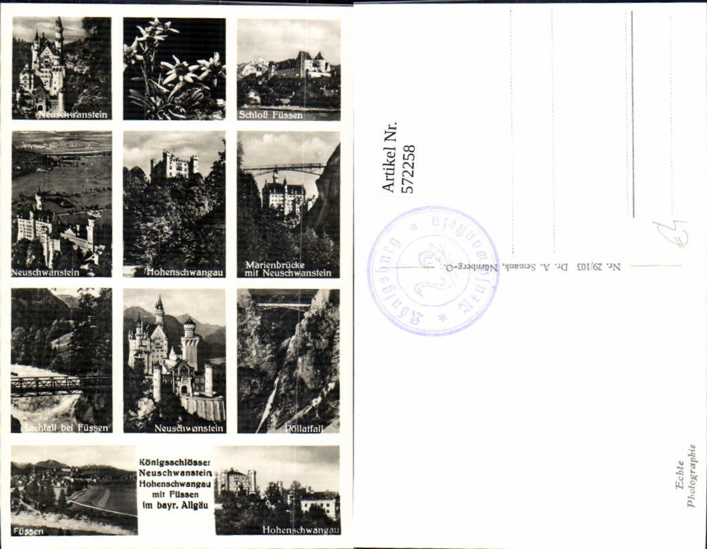 572258,Mehrbild Ak Königschlösser Neuschwanstein Hohenschwangau Füssen Allgäu