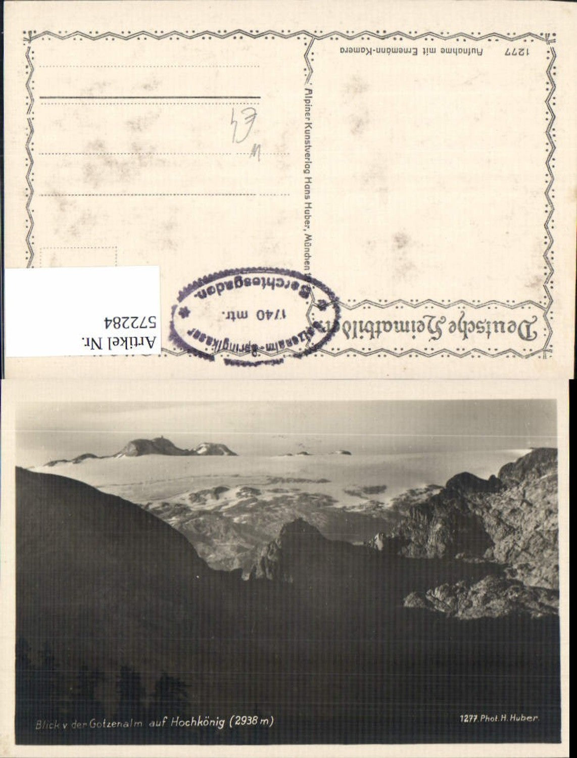 572284,Berchtesgaden Blick v. d. Gotzenalm auf Hochkönig pub Hans Huber 1277
