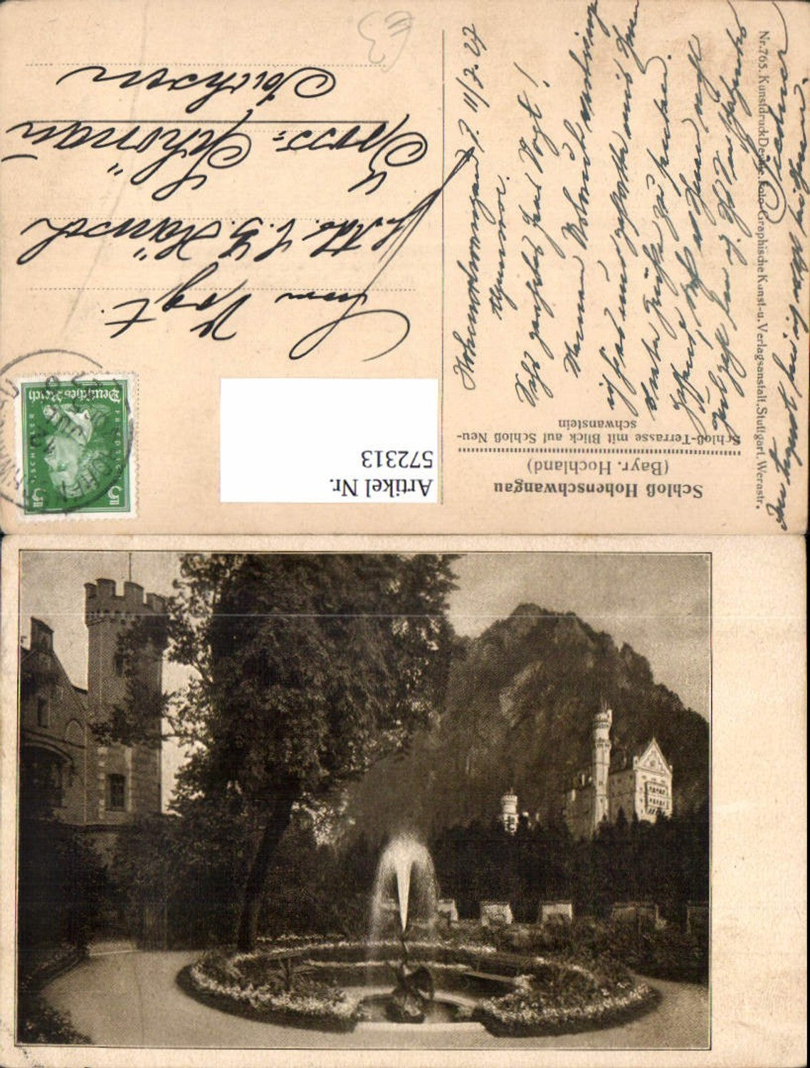 572313,Schwangau Schloss Hohenschwangau Blick Neuschwanstein