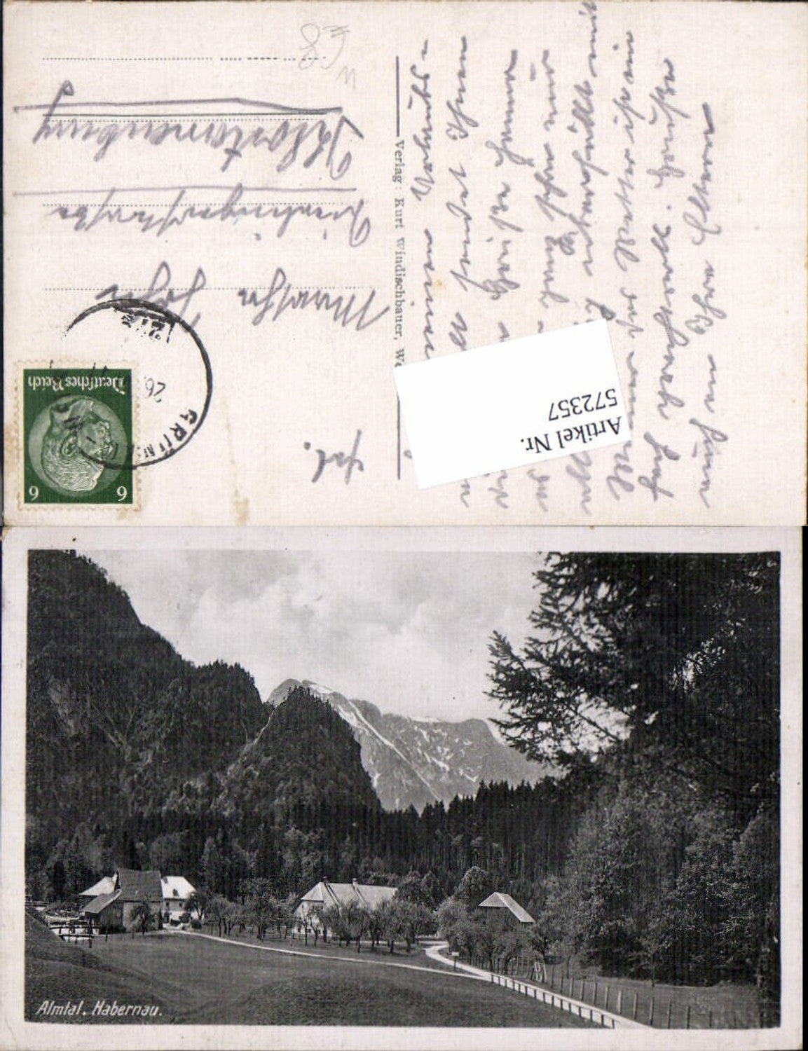 572357,Almtal Habernau bei Grünau Hetzau Bahnpost Zug 279